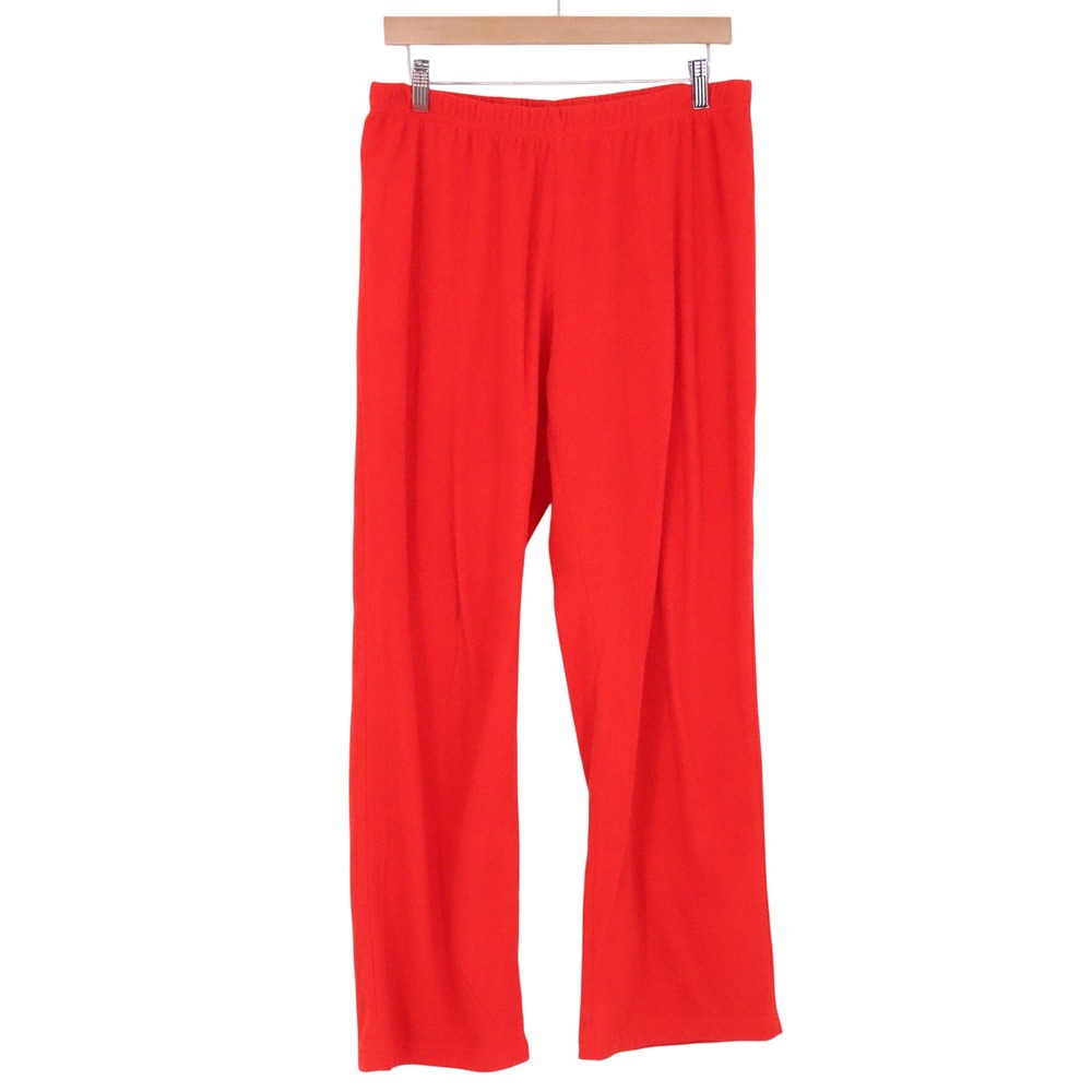 Wondershop Pajama Pants Womens L Red Fleece Elastic Waist Solid Excellent
